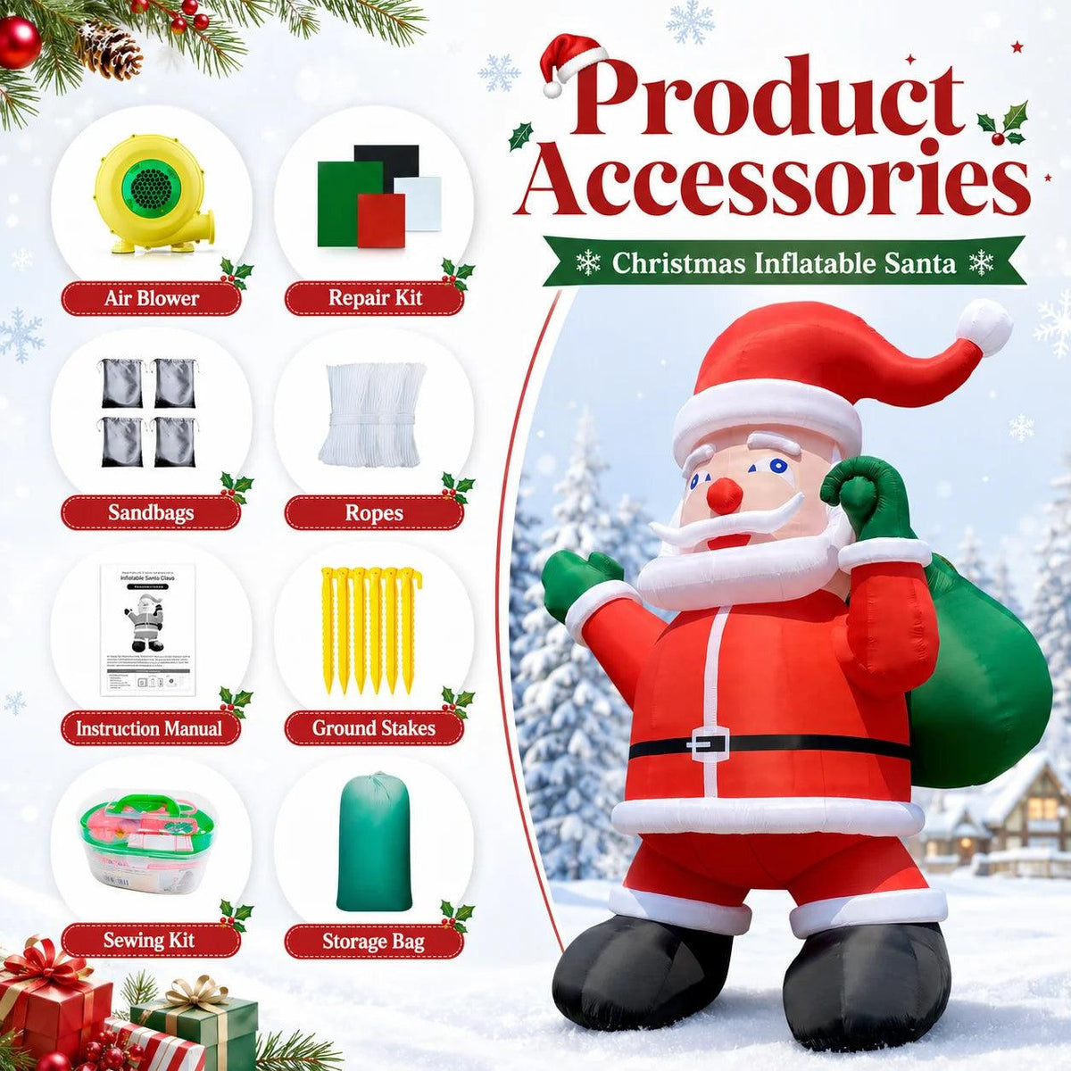 Inflatable Christmas Chimney | 28ft & 33ft Giant | Toylandeu™
