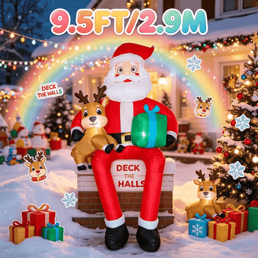 Inflatable Christmas Decor | 9.5ft LED Lit | Toylandeu™