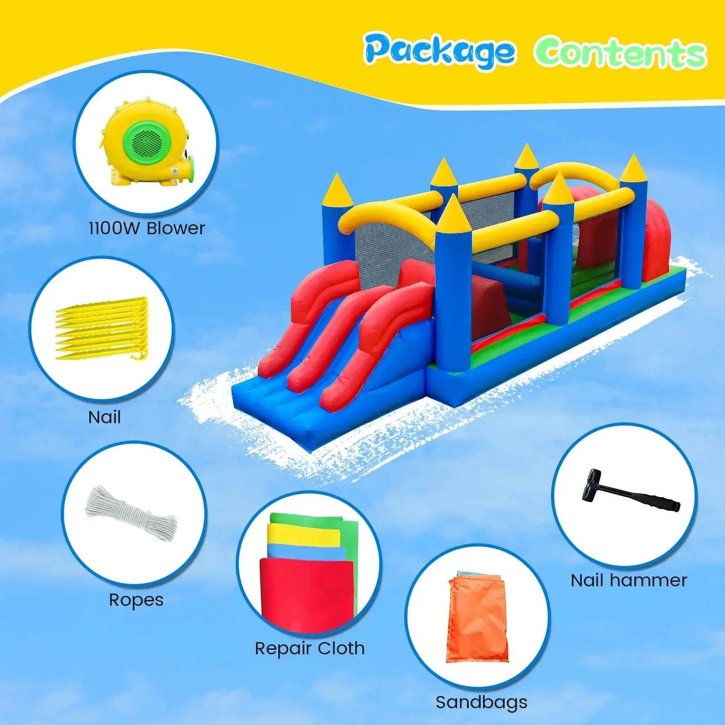  Commercial Grade Inflatable Obstacle Course For Kids -  ToylandEU™