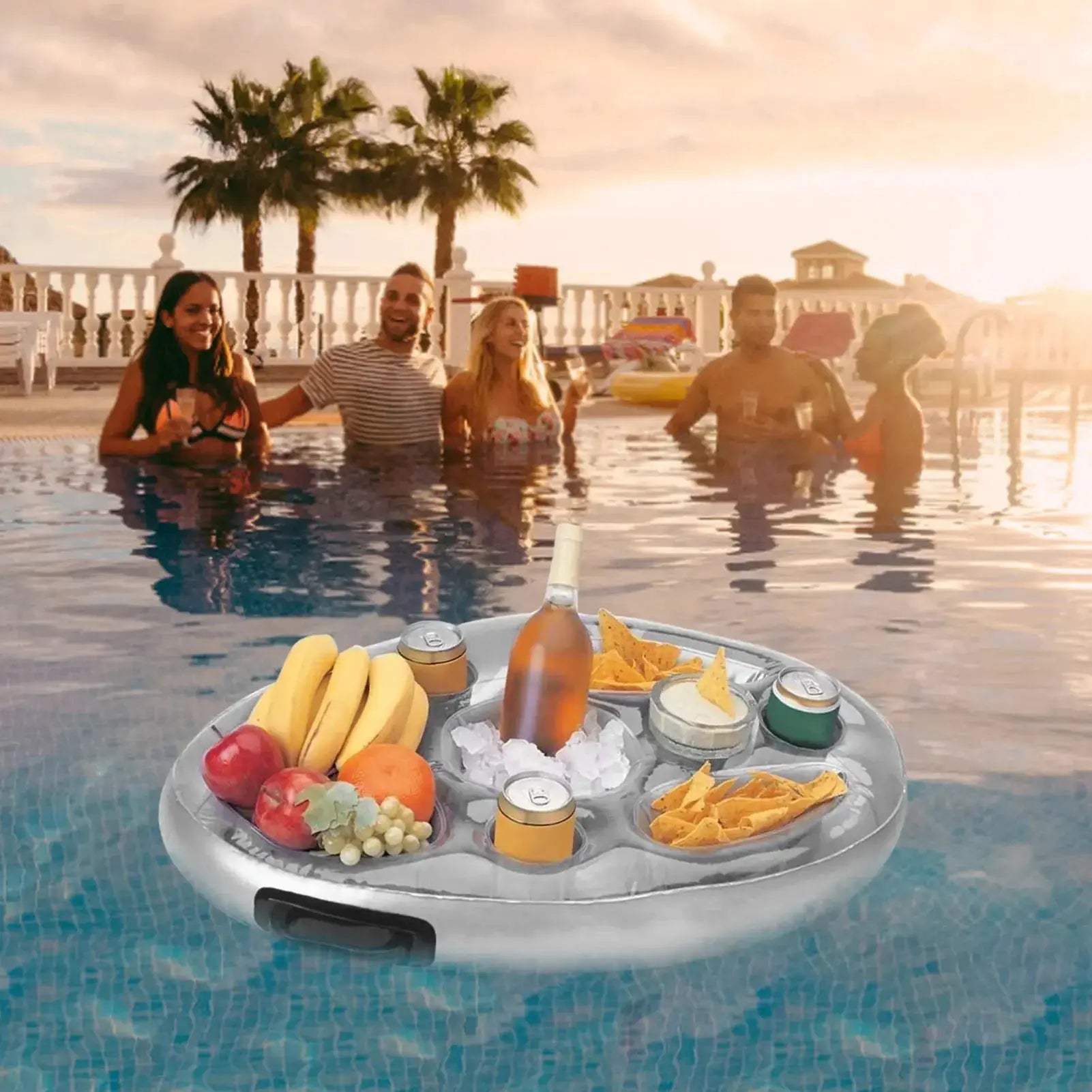 Summer Party Bucket Cup Holder Iatable Pool Float Beer Drink Cooler Table Bar Tray Portable Beach Swimming Ring Accessories - ToylandEU