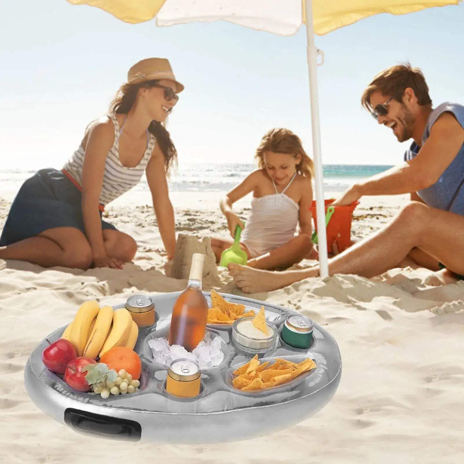 Summer Party Bucket Cup Holder Iatable Pool Float Beer Drink Cooler Table Bar Tray Portable Beach Swimming Ring Accessories - ToylandEU