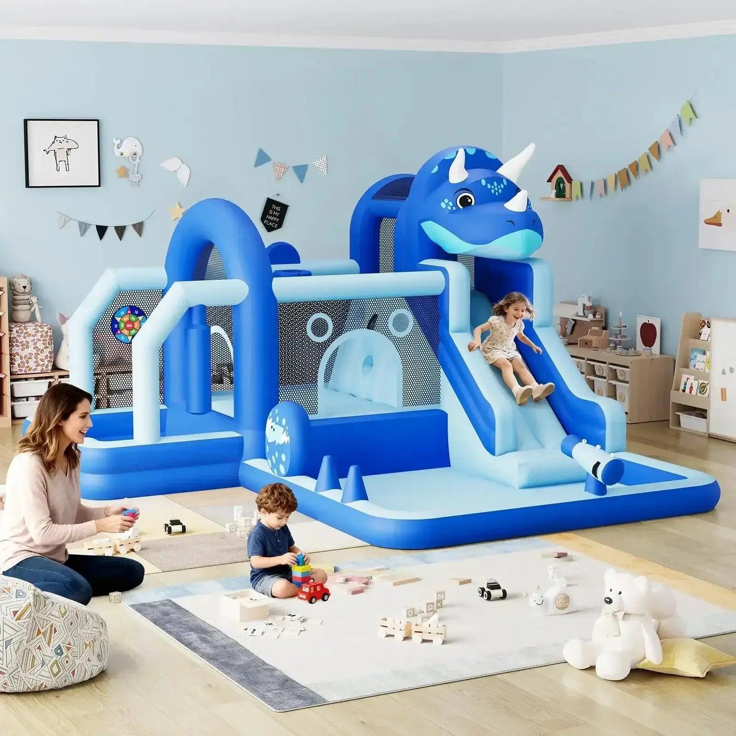  Inflatable Dinosaur Bounce House With Slide Oxford Cloth -  ToylandEU™