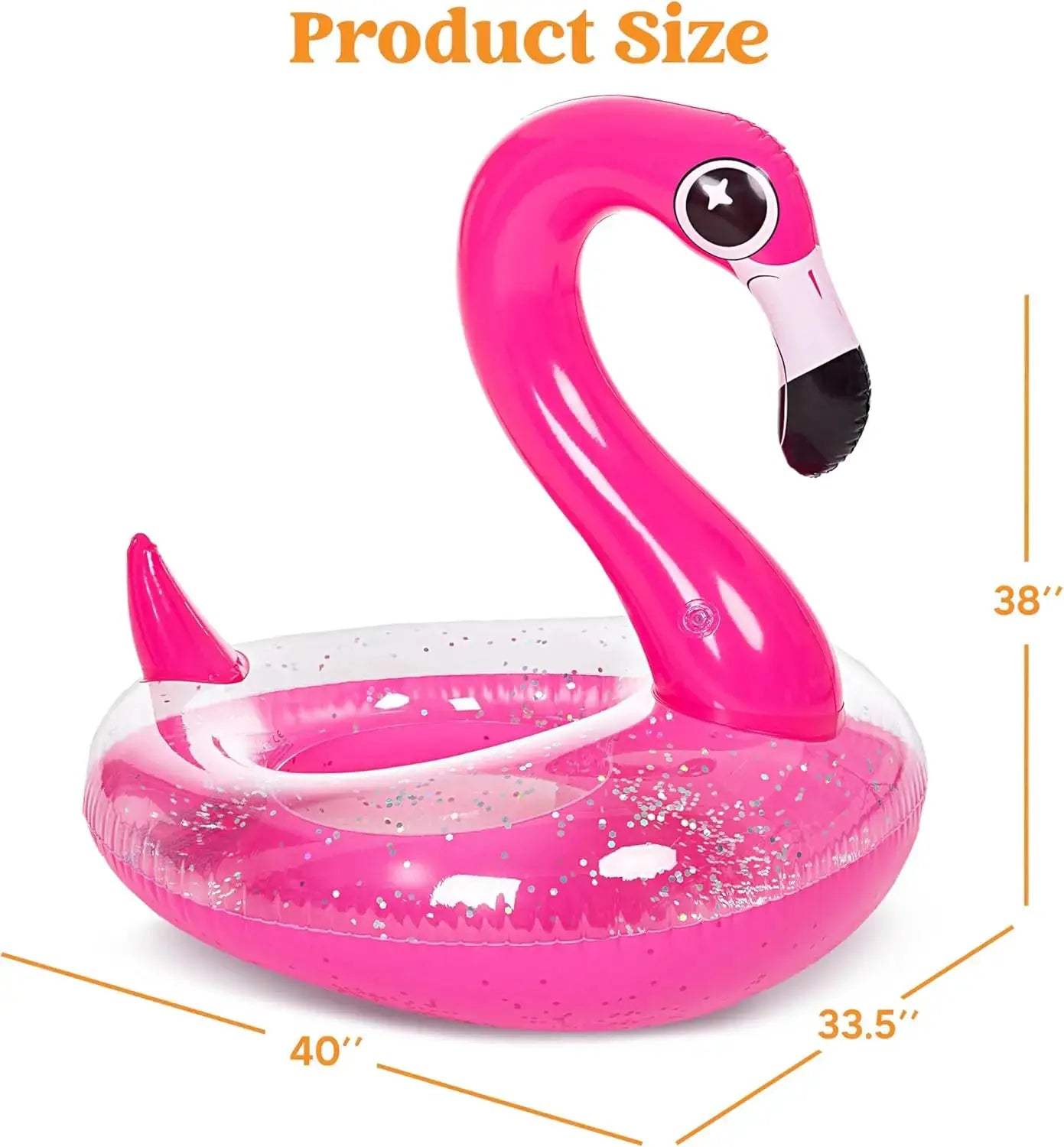 Inflatable Flamingo Pool Floats Flamingo Pool Tube Swim Ring Floaties with Glitter for Adults Kids Floating Fun Beach Lake Float - ToylandEU