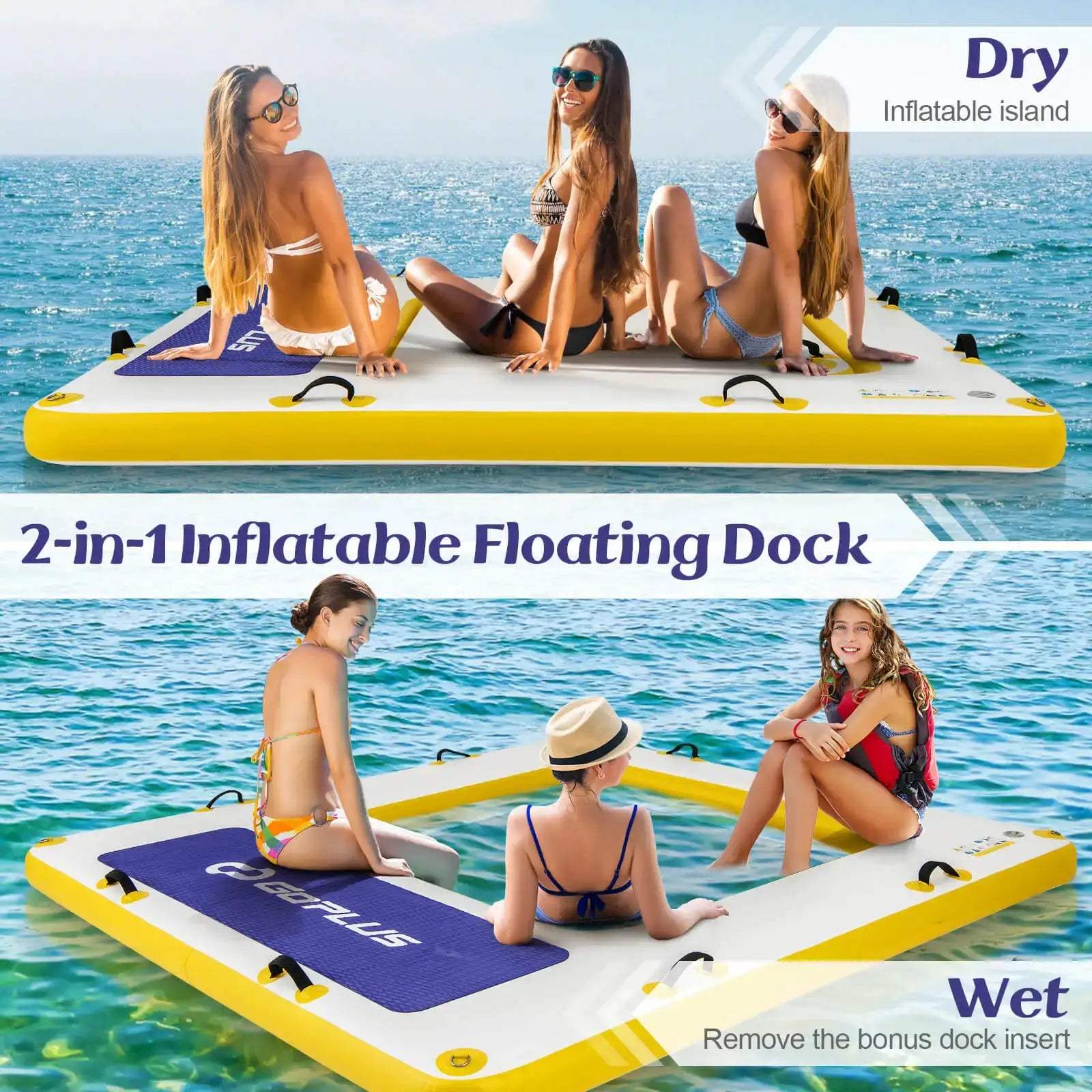  Inflatable Floating Dock Mesh Swim Lounge Removable Insert -  ToylandEU™