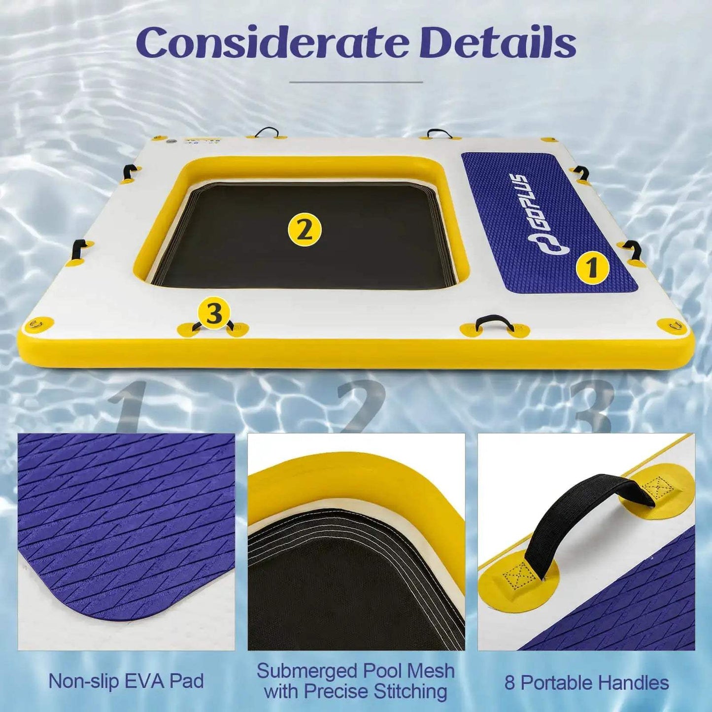  Inflatable Floating Dock Mesh Swim Lounge Removable Insert -  ToylandEU™