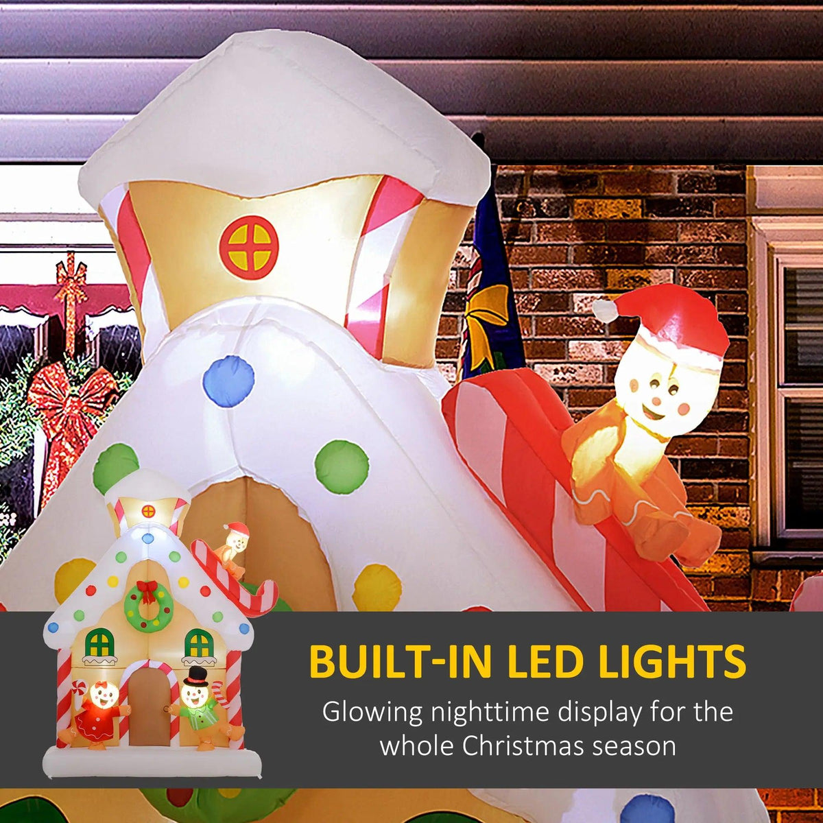 Inflatable Gingerbread House | 7Ft LED | Toylandeu™