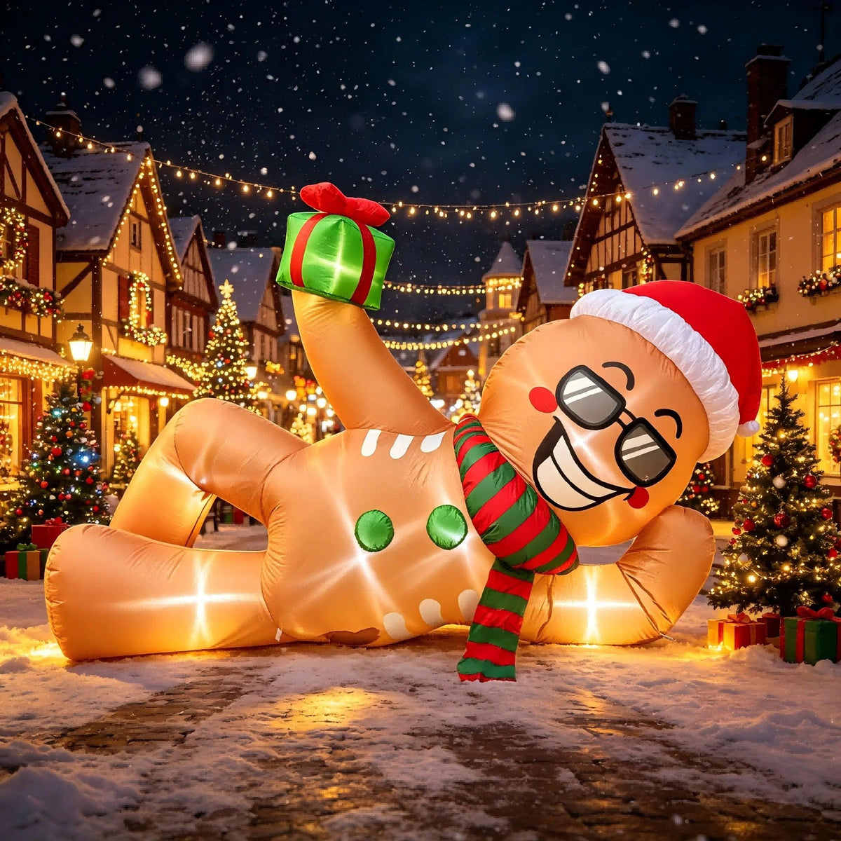 Inflatable Gingerbread Man | 9.5 Ft LED Lights | Toylandeu™