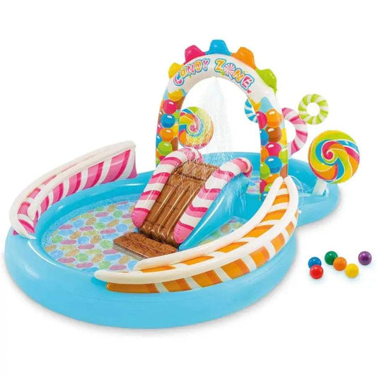  Inflatable Kiddie Pool PVC Water Sprayer And Slide -  ToylandEU™