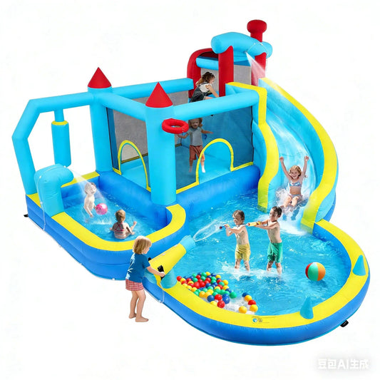  Inflatable Kids Bounce House HiMISS Water Slide Hoop -  ToylandEU™