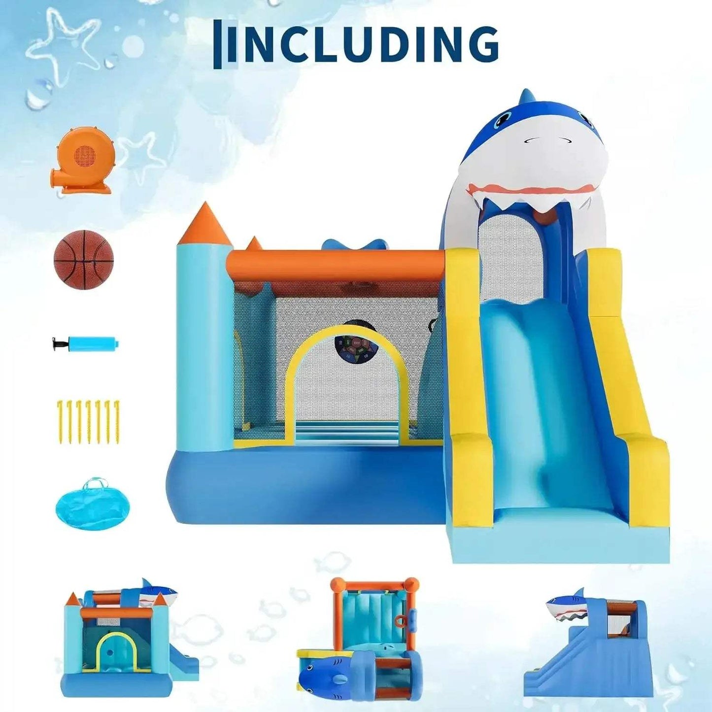 Inflatable Kids Bounce House With Slide And Blower - ToylandEU