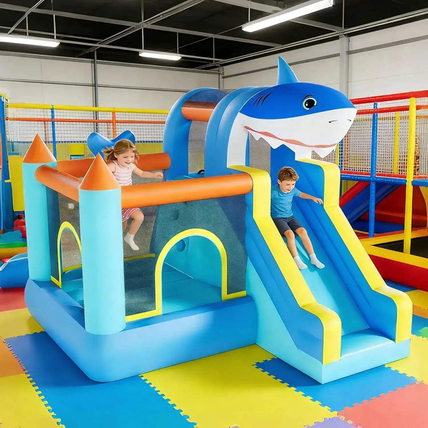 Inflatable Kids Bounce House With Slide And Blower - ToylandEU