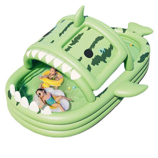 Inflatable Kids Swimming Pool with Awning for Backyard Fun - ToylandEU