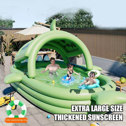 Inflatable Kids Swimming Pool with Awning for Backyard Fun - ToylandEU