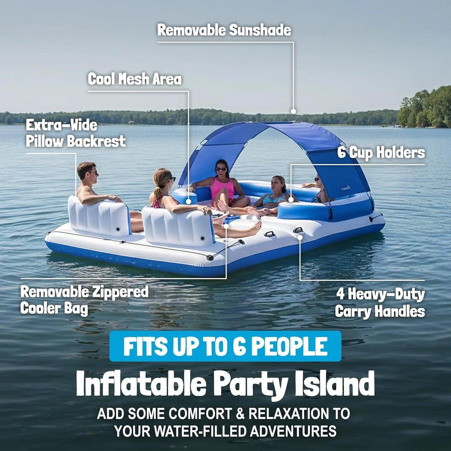 Inflatable Lounger | 6 Person Capacity | Toylandeu™