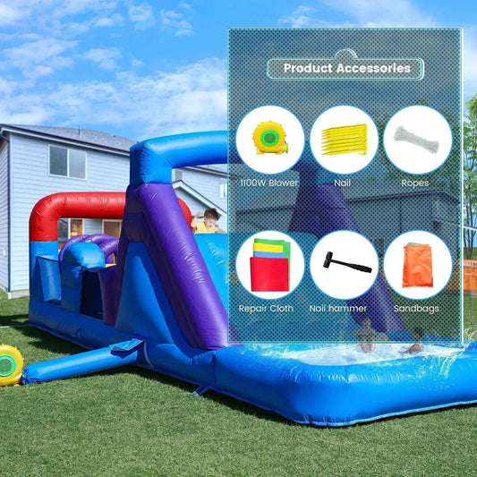  Inflatable Obstacle Course Bounce House Durable PVC -  ToylandEU™