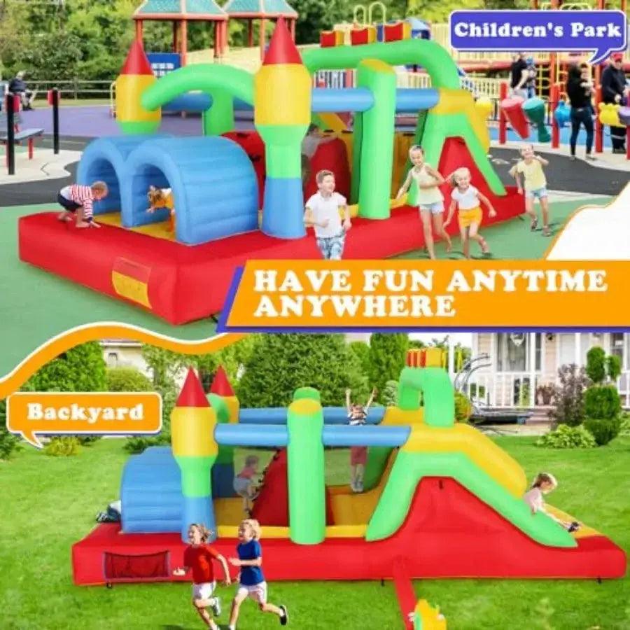  Inflatable Obstacle Course Bounce House Racing Slides -  ToylandEU™