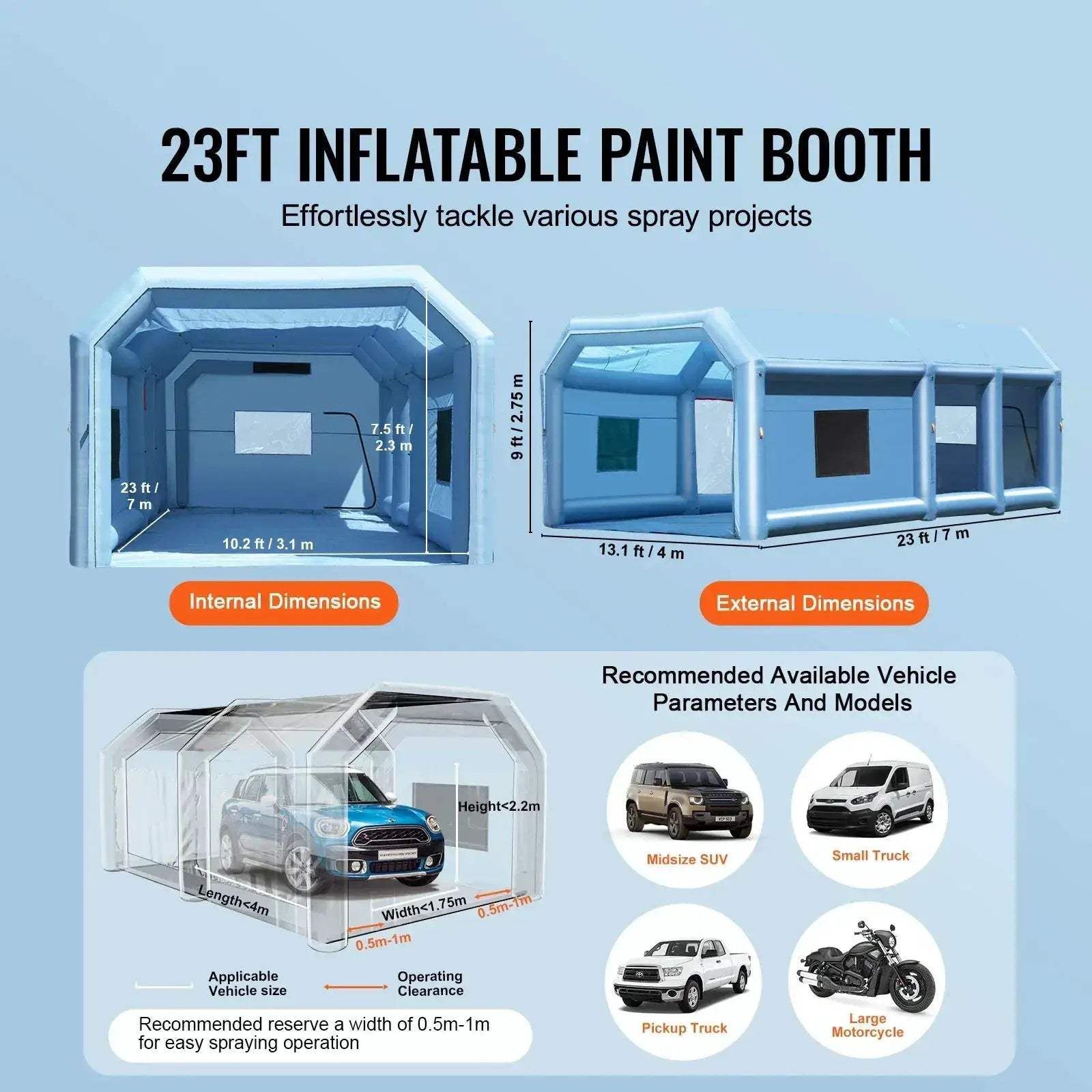 Inflatable Paint Booth Portable With Powerful Blowers And Air Filter - ToylandEU