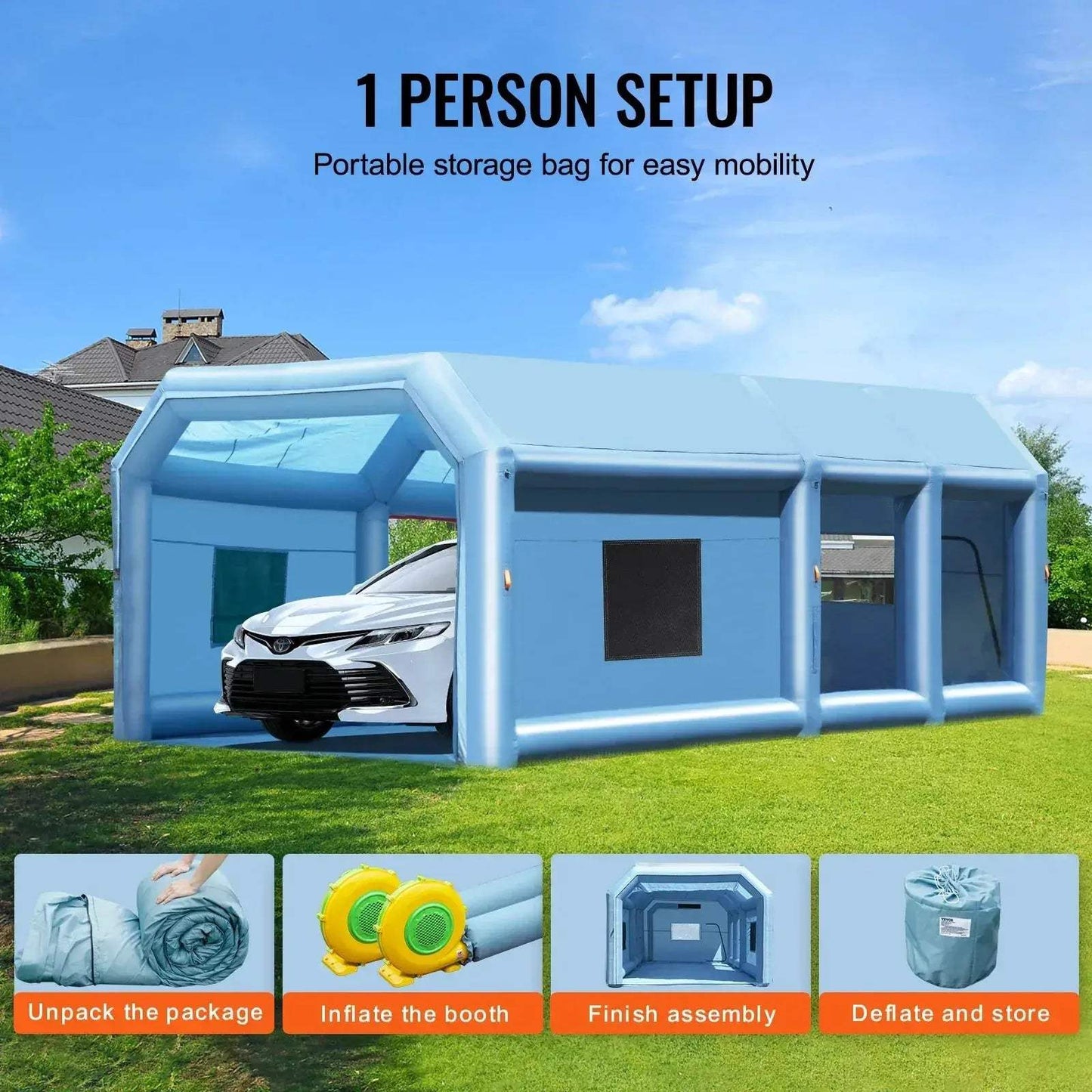 Inflatable Paint Booth Portable With Powerful Blowers And Air Filter - ToylandEU