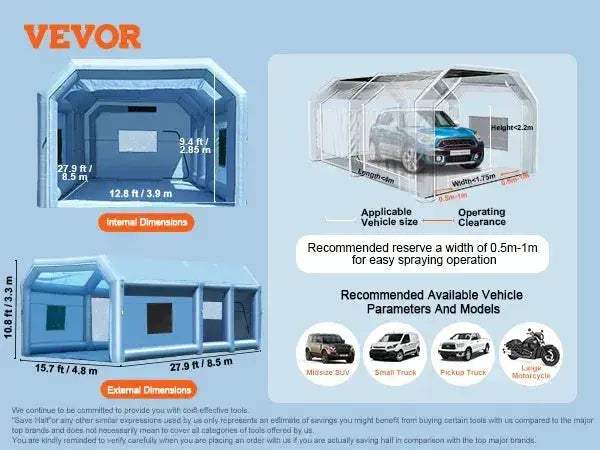 Inflatable Paint Booth Portable With Powerful Blowers And Air Filter - ToylandEU