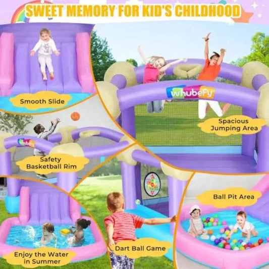  Inflatable Pink Bounce House Deluxe Ball Pit And Water Park -  ToylandEU™