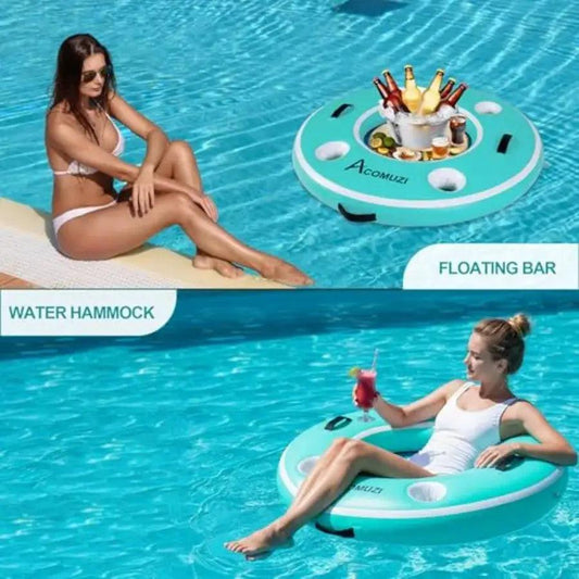  Inflatable Pool Bar Cup Holders Floating Cooler -  ToylandEU™