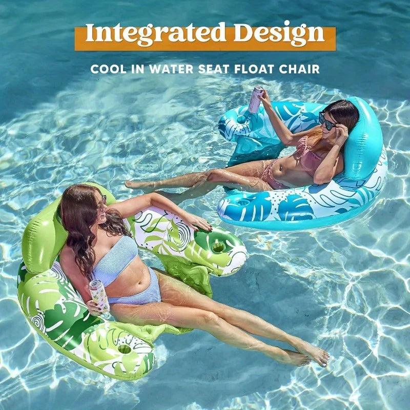 Inflatable Pool Chair | Cup Holders 2 Pack | Toylandeu™