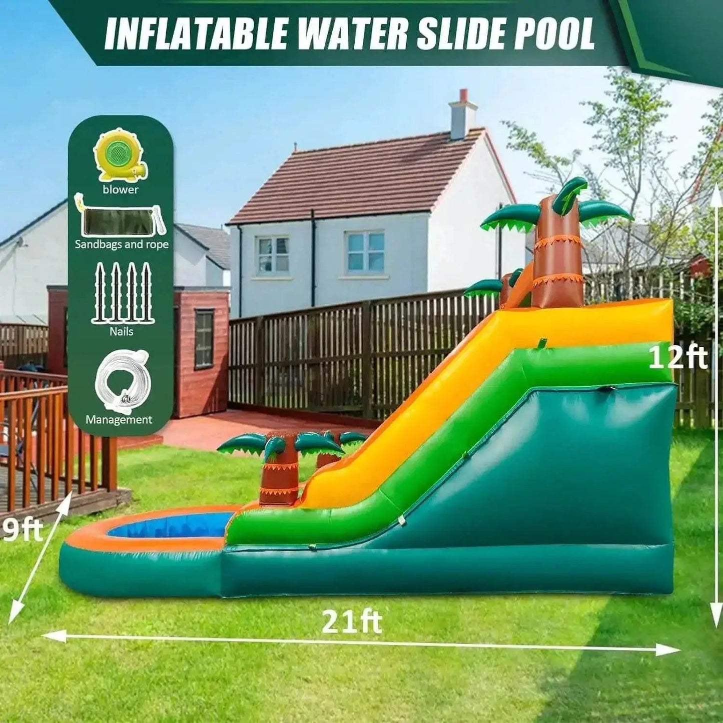 Inflatable Pool Double Slide Bubble Ball for Summer Fun -  ToylandEU™