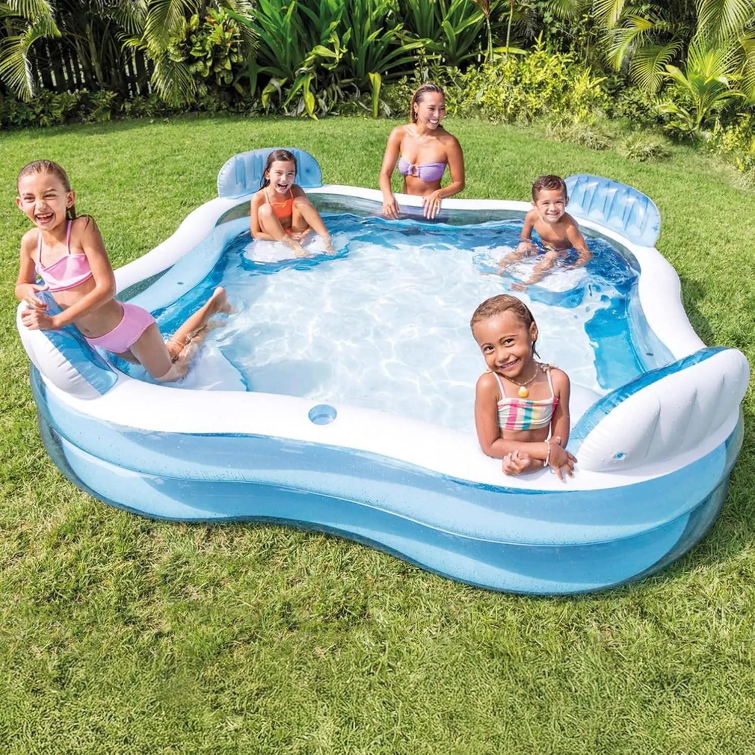 Inflatable Pool Durable PVC Blue Toylandeu™