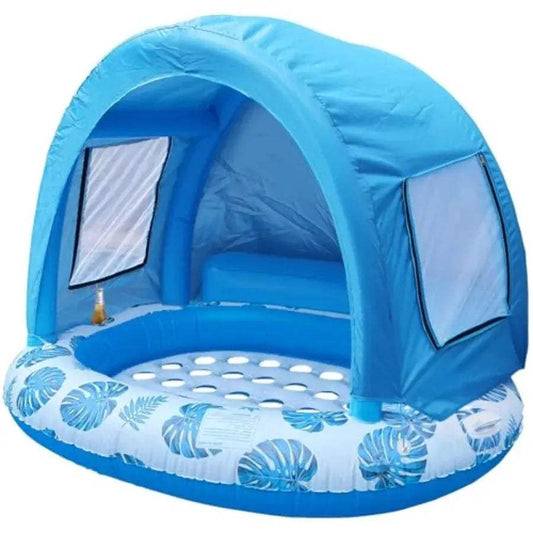  Inflatable Pool Float With Canopy Shade Cup Holder -  ToylandEU™