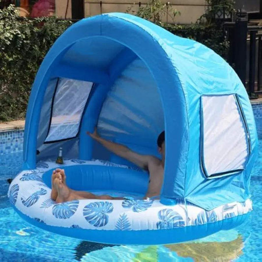  Inflatable Pool Float With Canopy Shade Cup Holder -  ToylandEU™