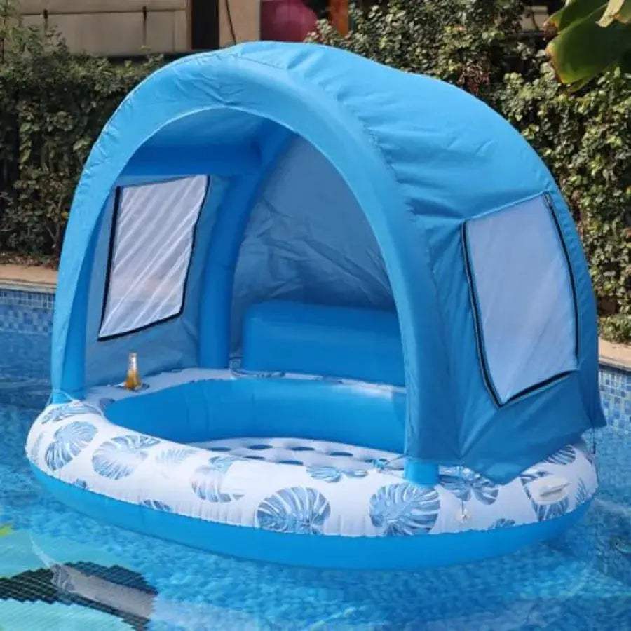  Inflatable Pool Float With Canopy Shade Cup Holder -  ToylandEU™