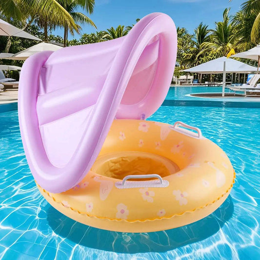  Inflatable Pool Float For Kids With Yellow Canopy Seat -  ToylandEU™