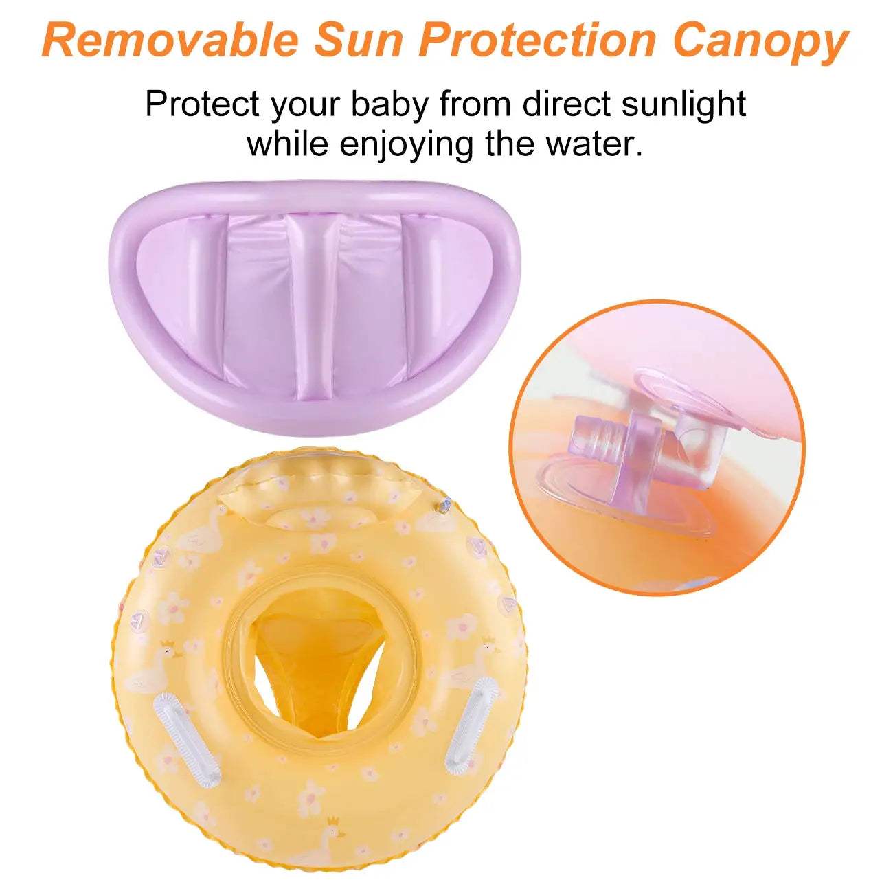  Inflatable Pool Float For Kids With Yellow Canopy Seat -  ToylandEU™