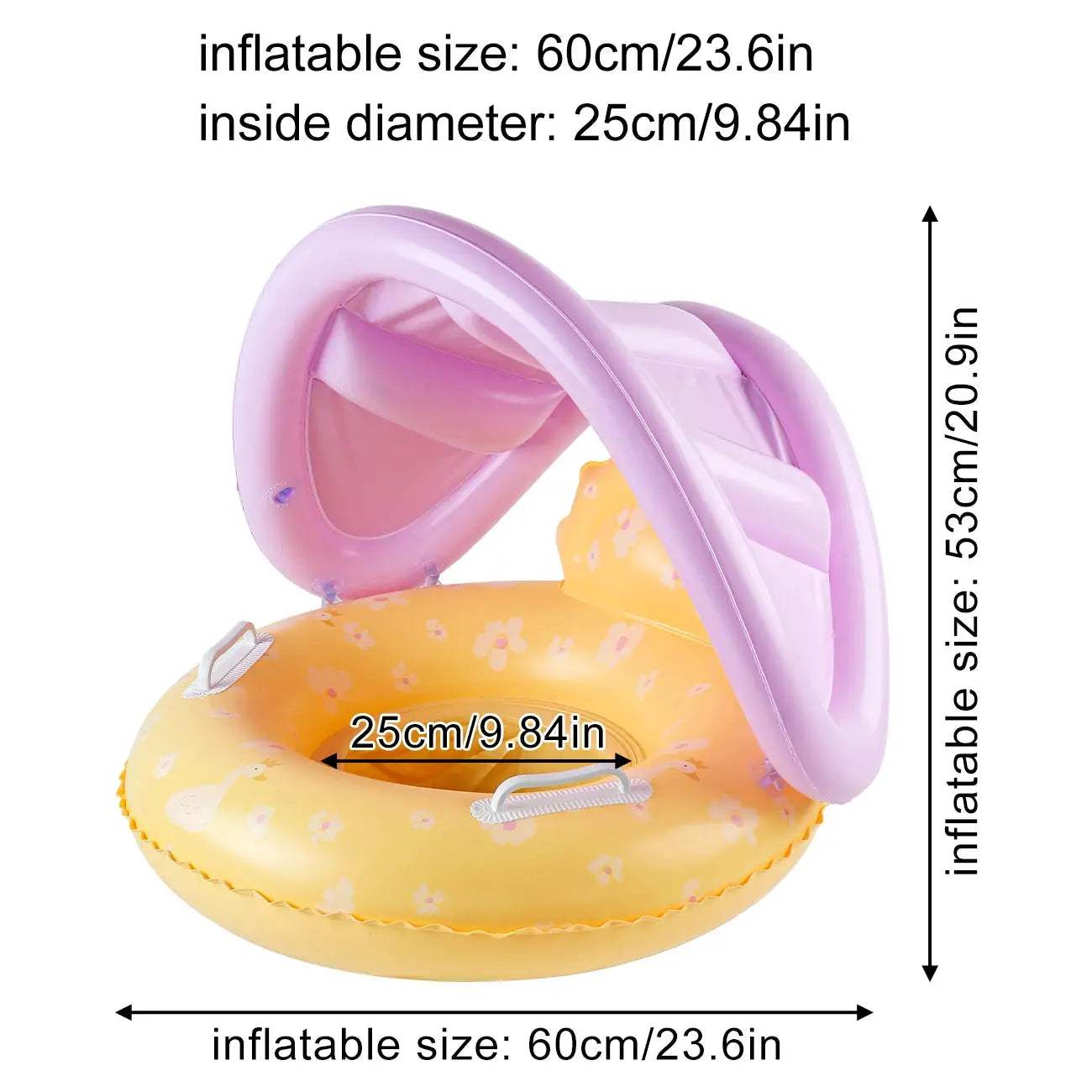  Inflatable Pool Float For Kids With Yellow Canopy Seat -  ToylandEU™