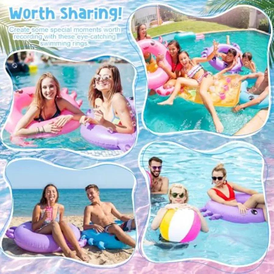  Axolotl Inflatable Pool Floats 3 Pack Pastel Colors -  ToylandEU™