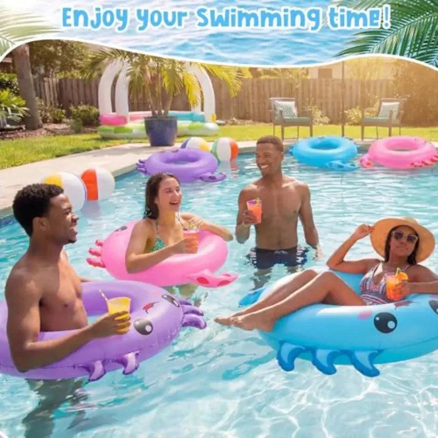  Axolotl Inflatable Pool Floats 3 Pack Pastel Colors -  ToylandEU™