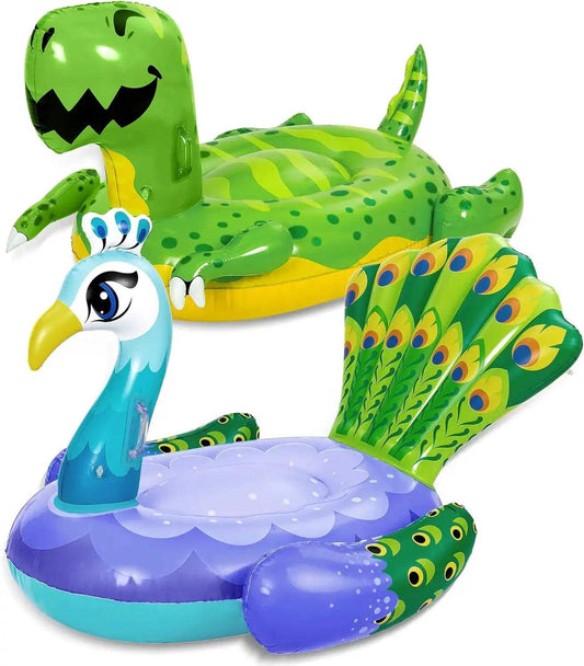  Inflatable Pool Floats Dinosaur Peacock Set Colorful -  ToylandEU™