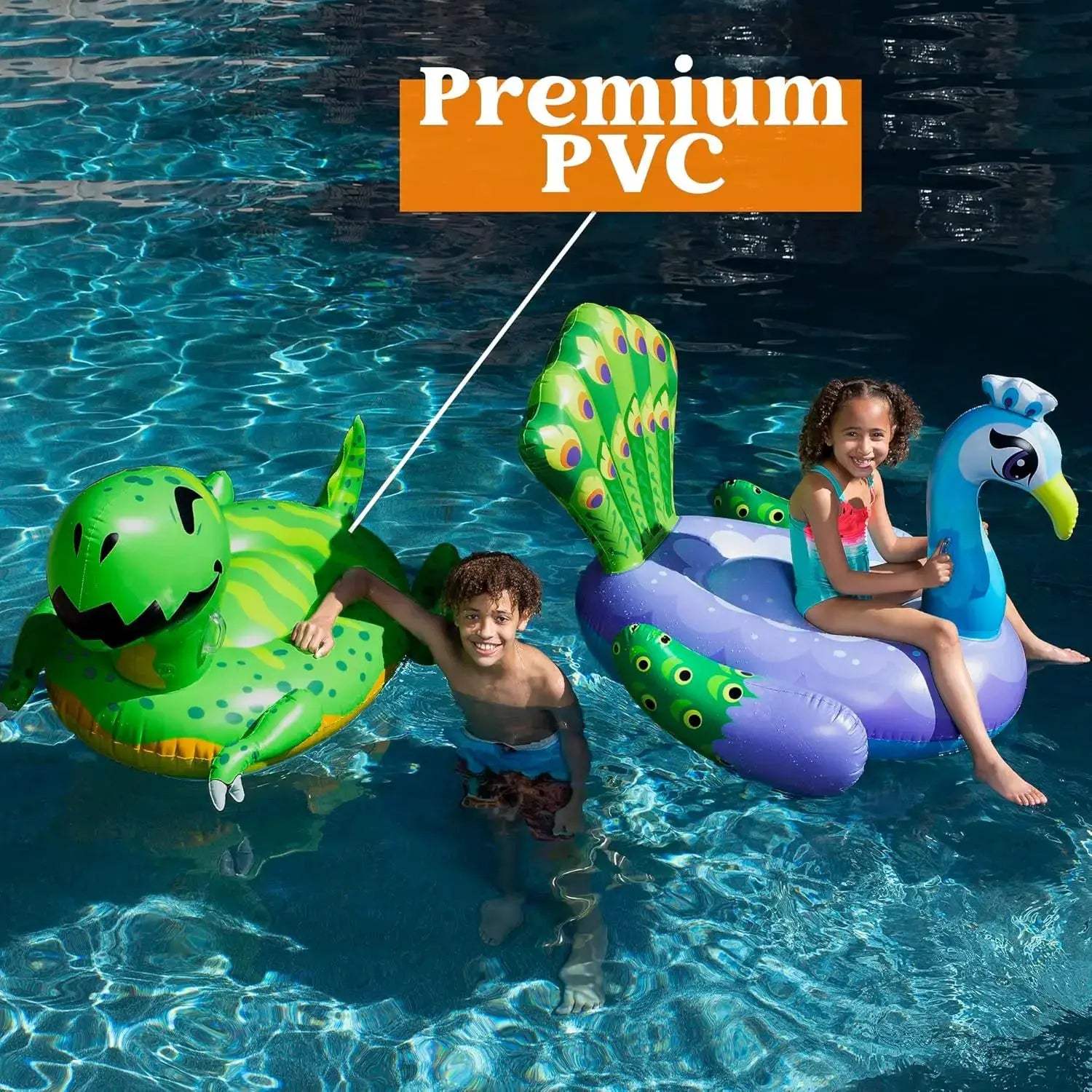  Inflatable Pool Floats Dinosaur Peacock Set Colorful -  ToylandEU™