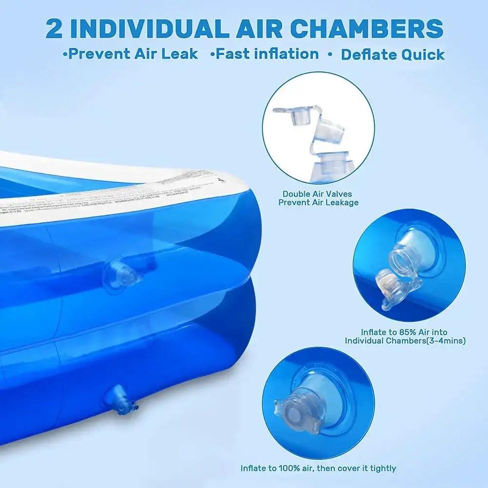  Inflatable Pool For Adults Large Rectangular Reinforced PVC -  ToylandEU™
