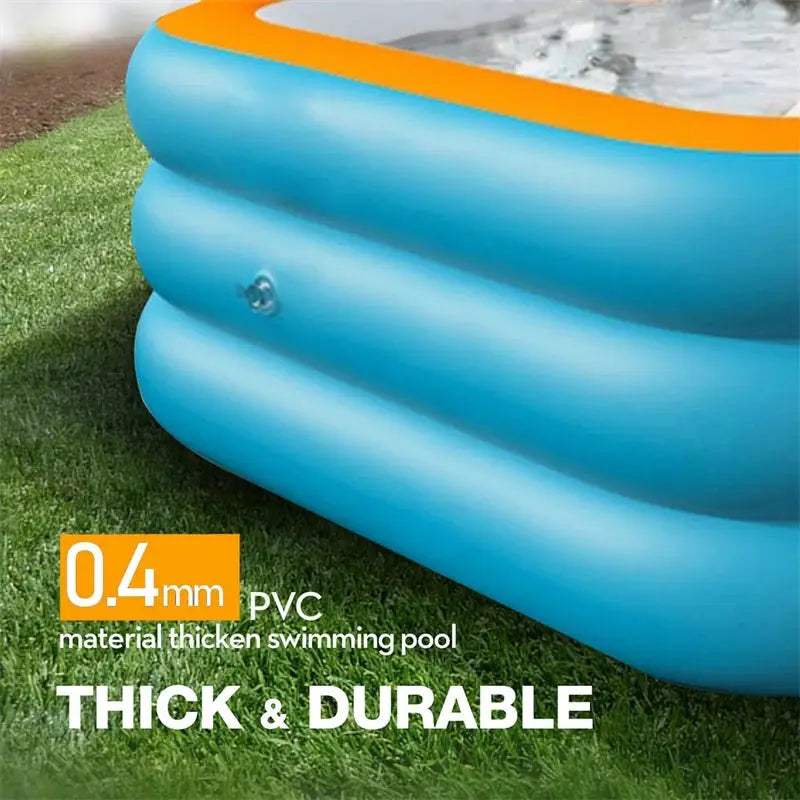 Inflatable Pool for Outdoor Water Parties Adult & Children's Swimming Pool, Rectangular Foldable Pool for Backyard Entertainment - ToylandEU