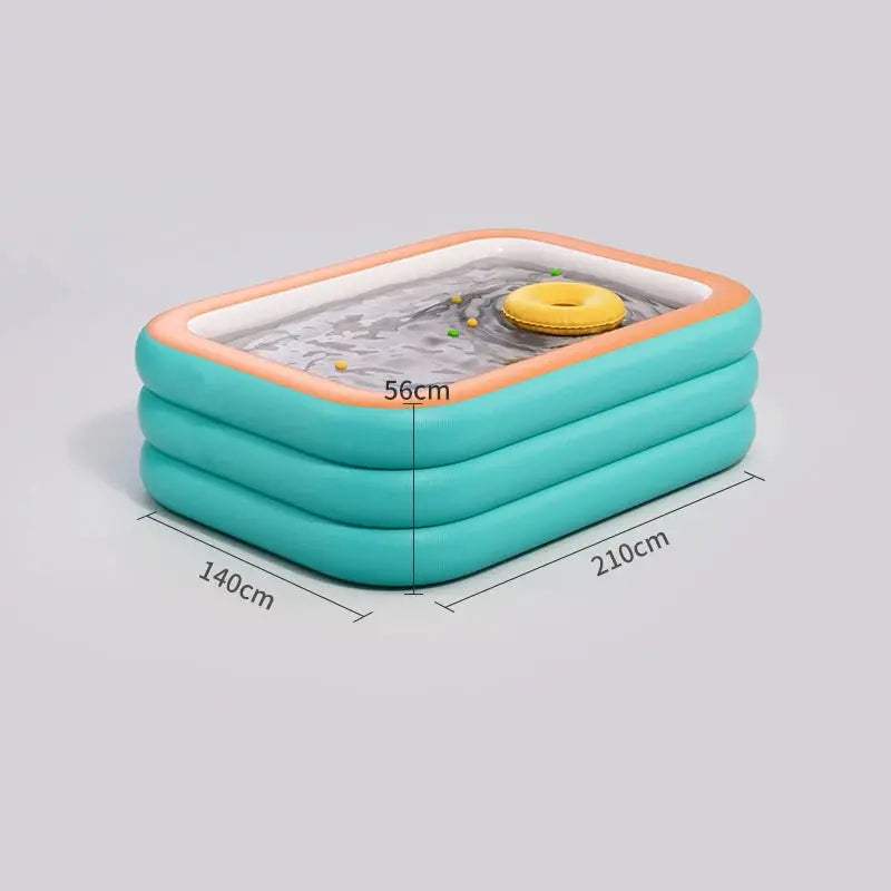 Inflatable Pool for Outdoor Water Parties Adult & Children's Swimming Pool, Rectangular Foldable Pool for Backyard Entertainment - ToylandEU