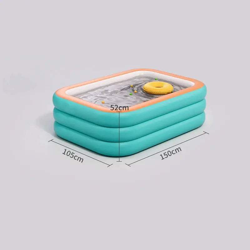 Inflatable Pool for Outdoor Water Parties Adult & Children's Swimming Pool, Rectangular Foldable Pool for Backyard Entertainment - ToylandEU