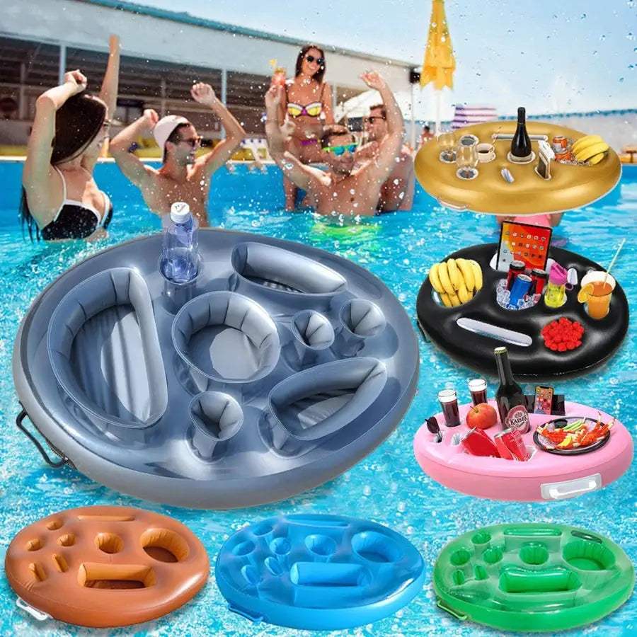 Inflatable Water Ice Bar Summer Party Ice Tray Swimming Pool Party Inflatable Beverage Rack Beach Porous Tray Water Carnival - ToylandEU
