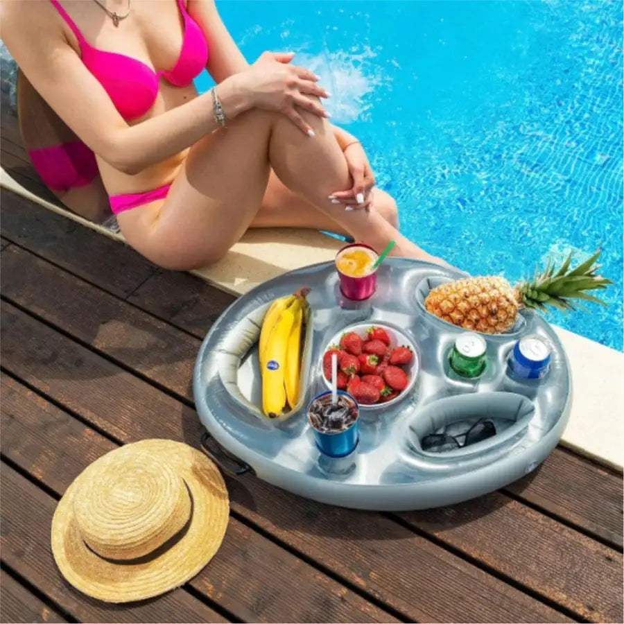 Inflatable Water Ice Bar Summer Party Ice Tray Swimming Pool Party Inflatable Beverage Rack Beach Porous Tray Water Carnival - ToylandEU