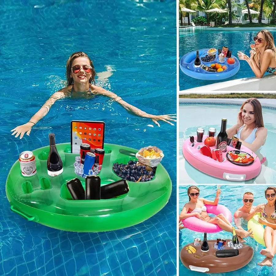 Inflatable Water Ice Bar Summer Party Ice Tray Swimming Pool Party Inflatable Beverage Rack Beach Porous Tray Water Carnival - ToylandEU