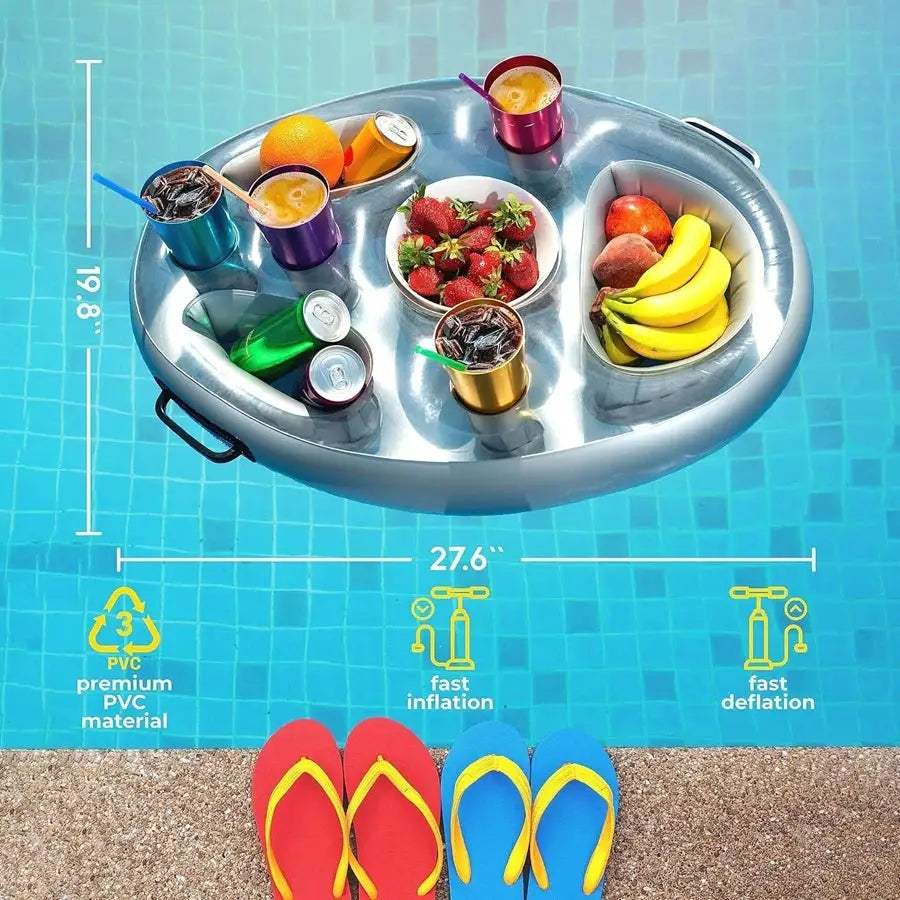 Inflatable Water Ice Bar Summer Party Ice Tray Swimming Pool Party Inflatable Beverage Rack Beach Porous Tray Water Carnival - ToylandEU