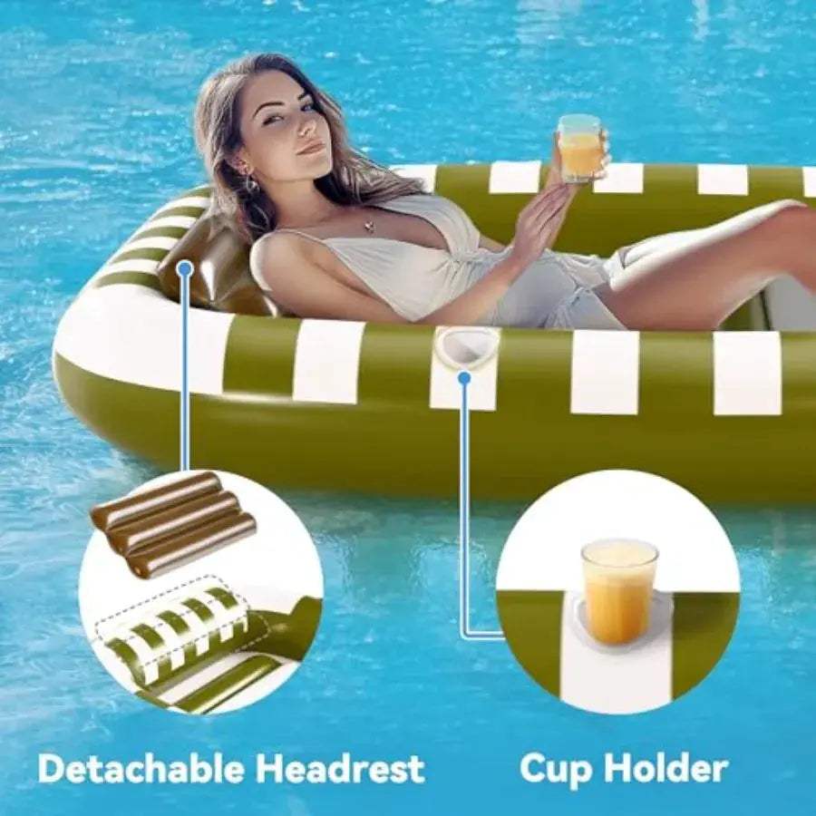  Inflatable Pool Lounger Float 80x66 Durable For Adults -  ToylandEU™