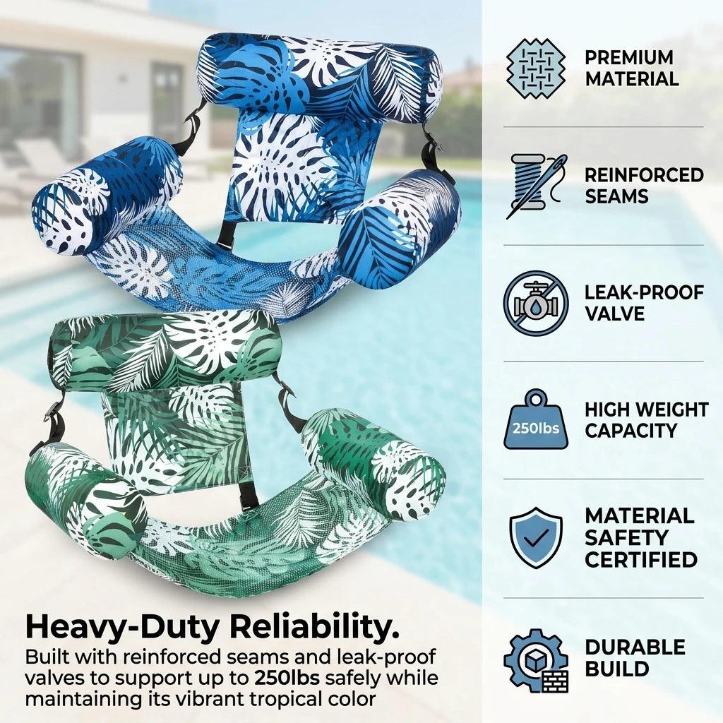 Inflatable Pool Lounger | Tropical Print | Toylandeu™