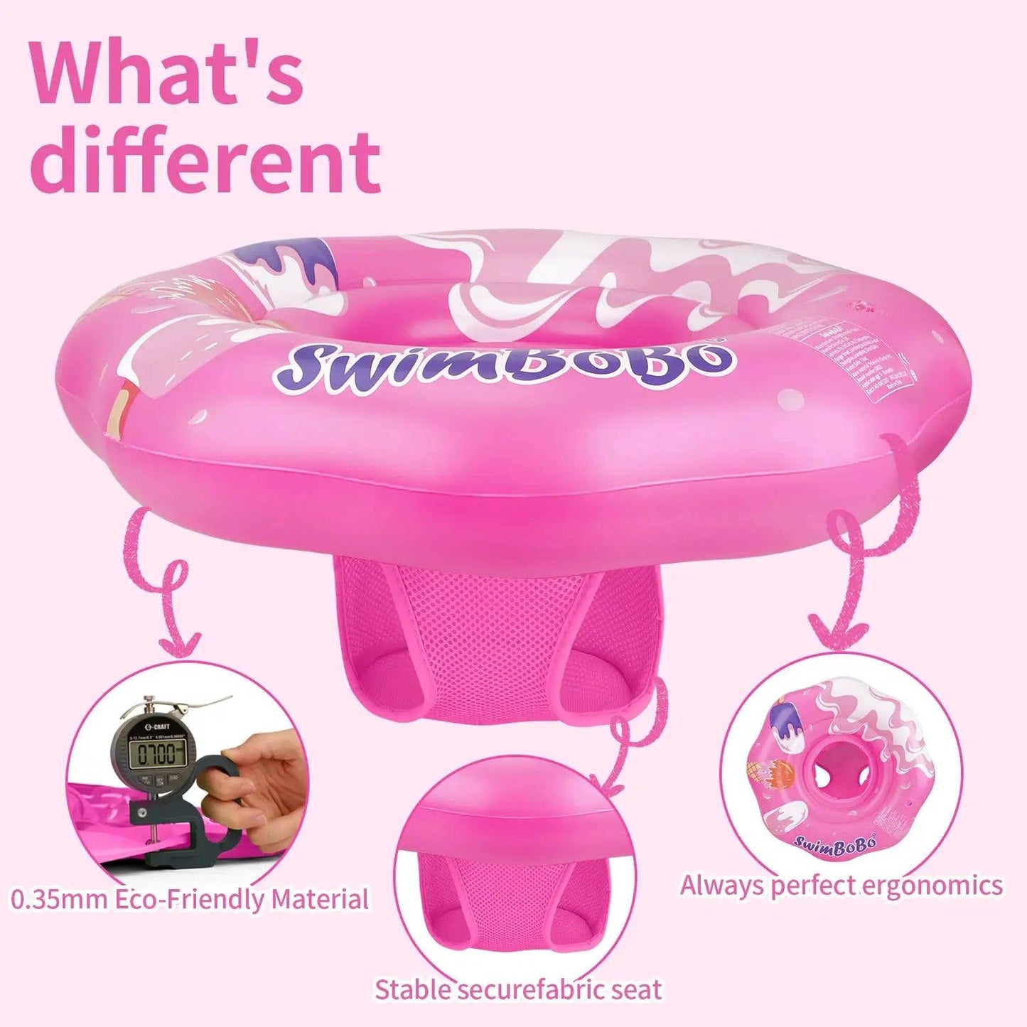  Swimbobo Pink Baby Seat Ring Safe Inflatable Pool Toy -  ToylandEU™