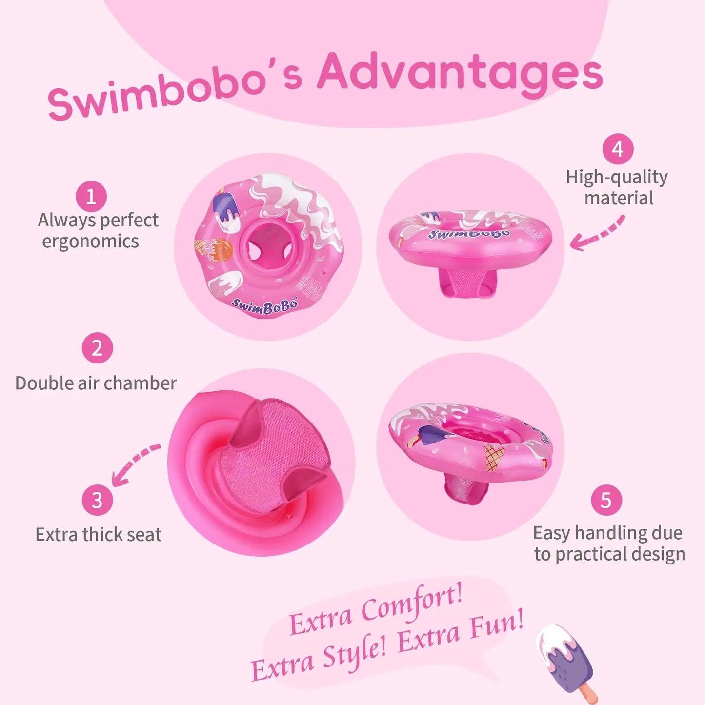  Swimbobo Pink Baby Seat Ring Safe Inflatable Pool Toy -  ToylandEU™